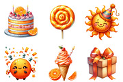 Kids Orange Birthday Watercolor PNG, an Illustration by SinaCreation (Thumbnail 3 of 5)