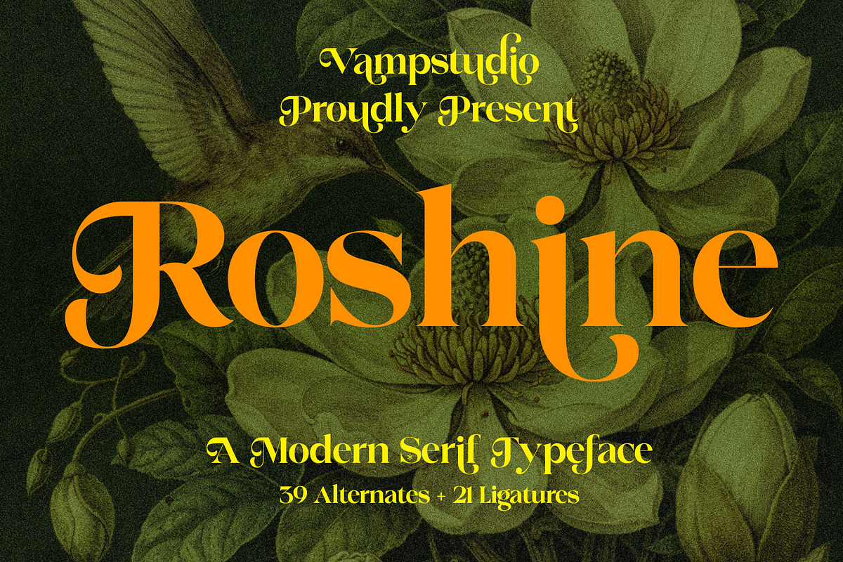 Roshine – Elegant Vintage Serif Font, a Serif Font by Vampstudio (Photo 1 of 12)