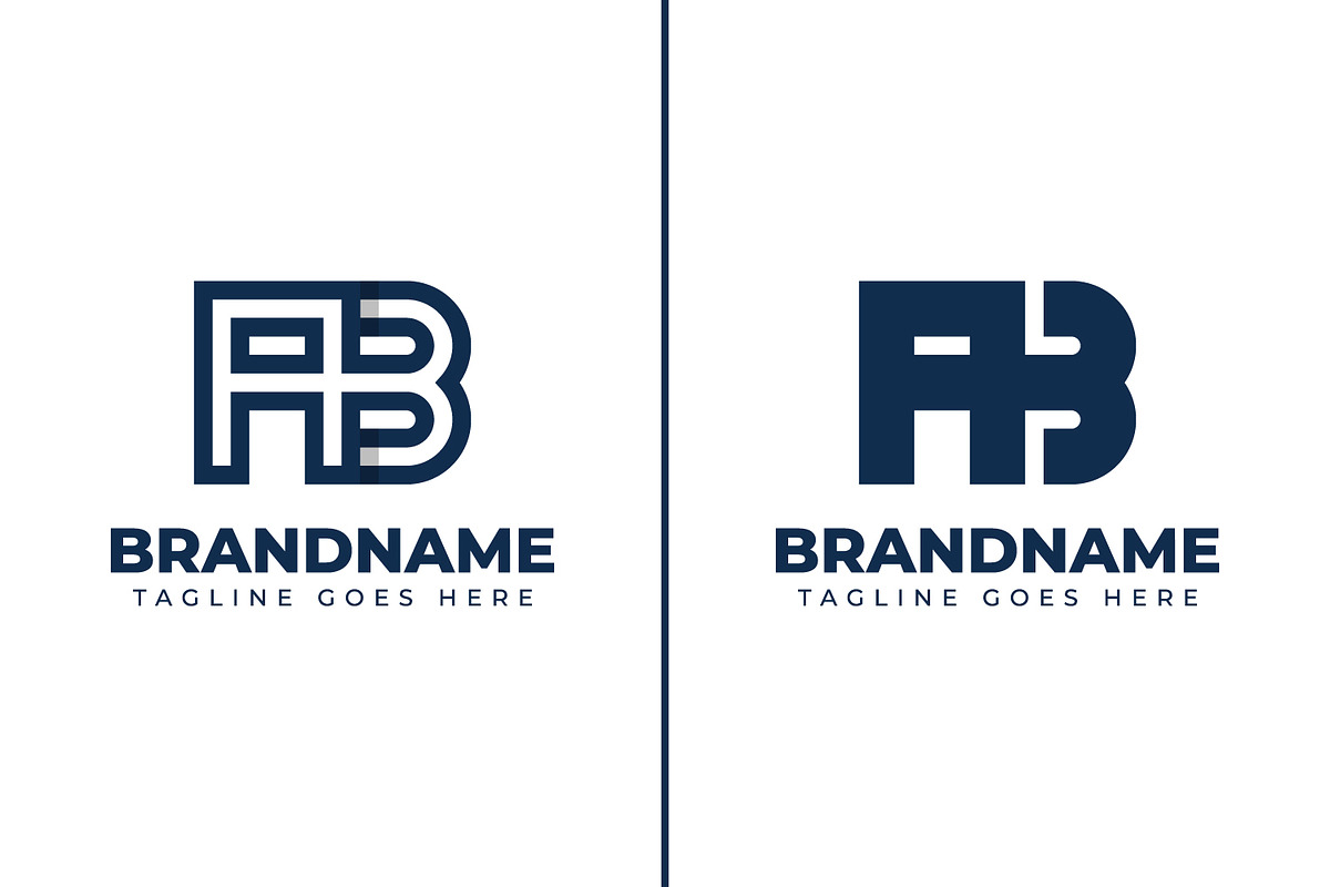 Letters AB Monogram Logo Set