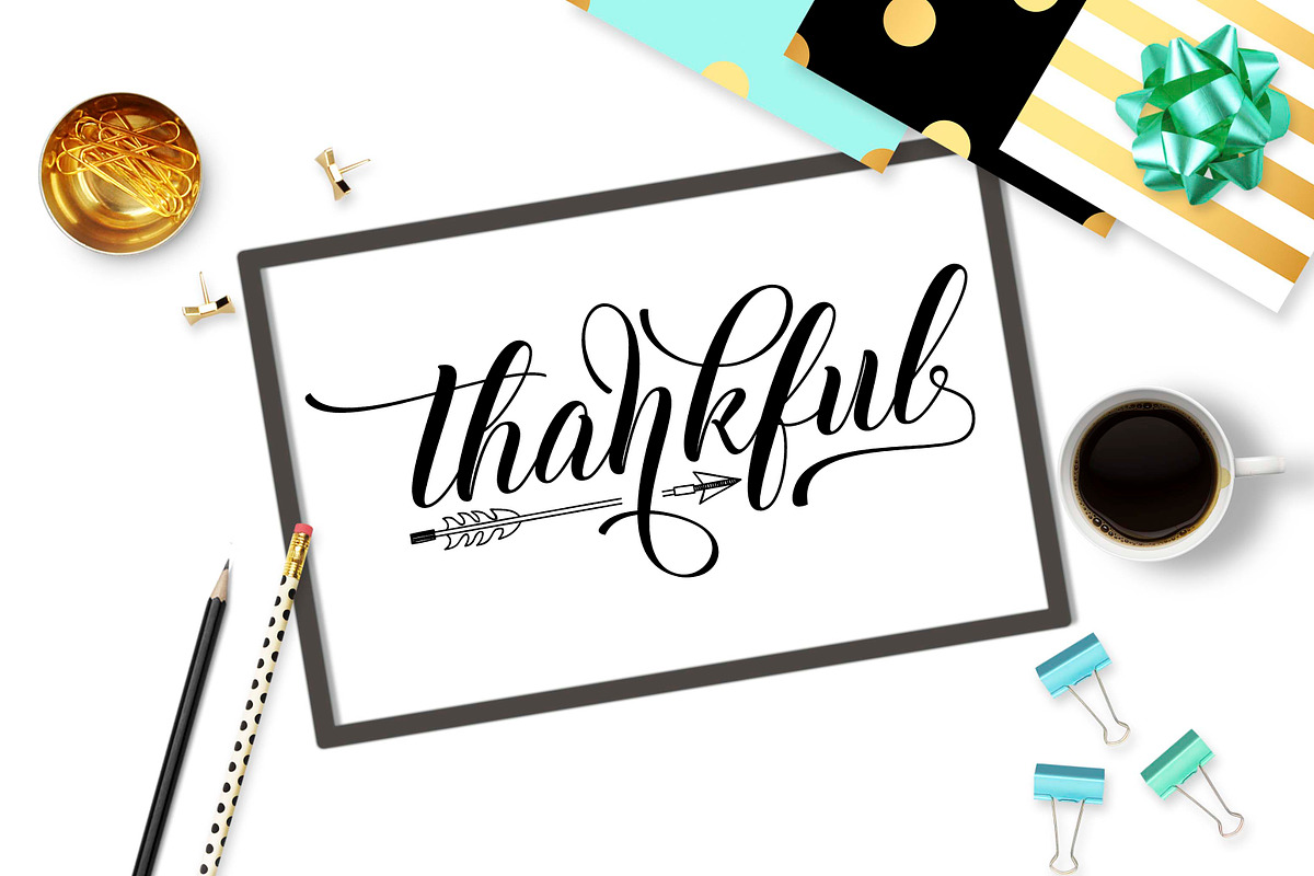 Thankful SVG DXF PNG EPS Arrow svg, an Illustration by TheBlackCatPrints