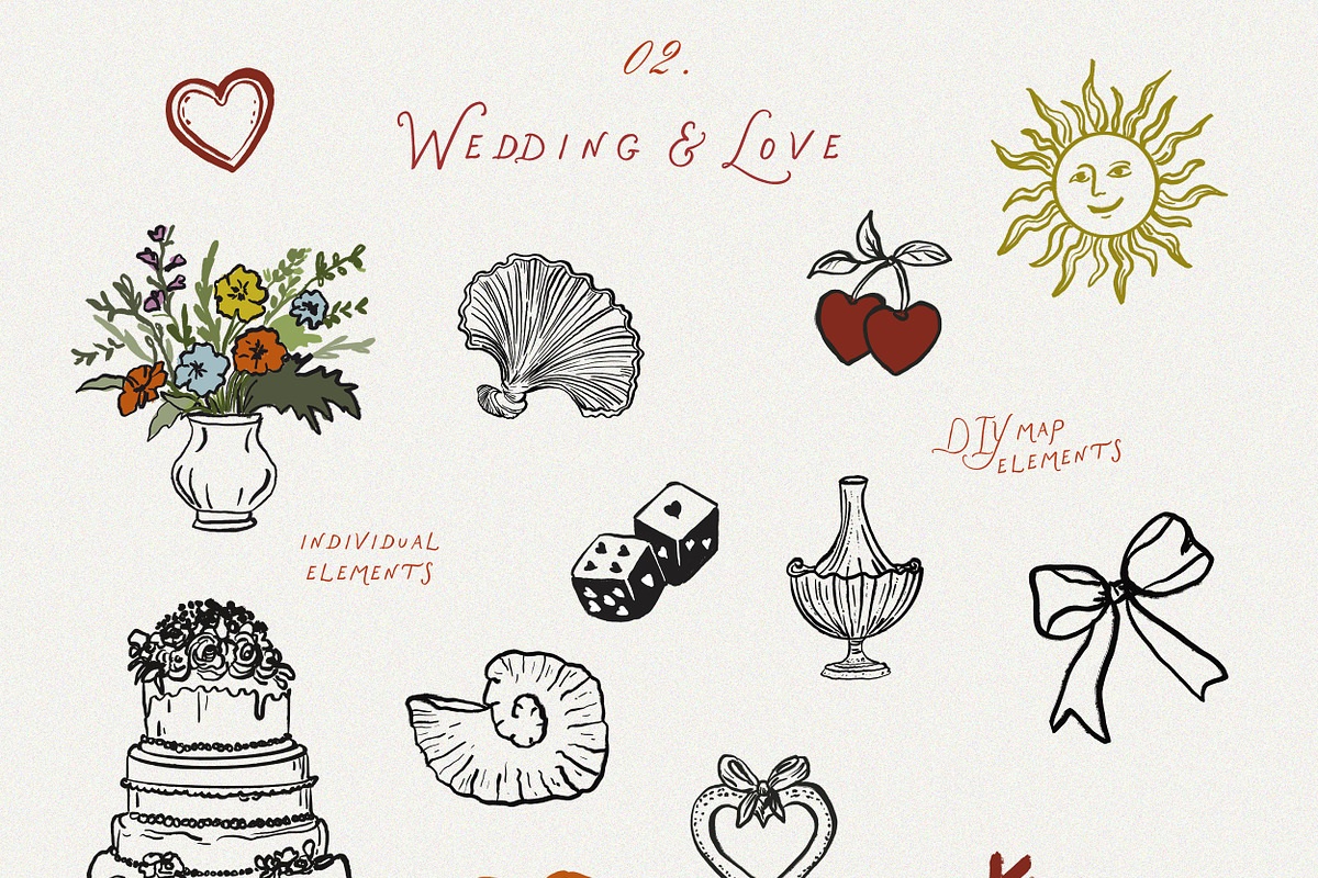 Handmade Quirky Wedding Map Creator, an Object Graphic by Laras Wonderland (Photo 12 of 14)
