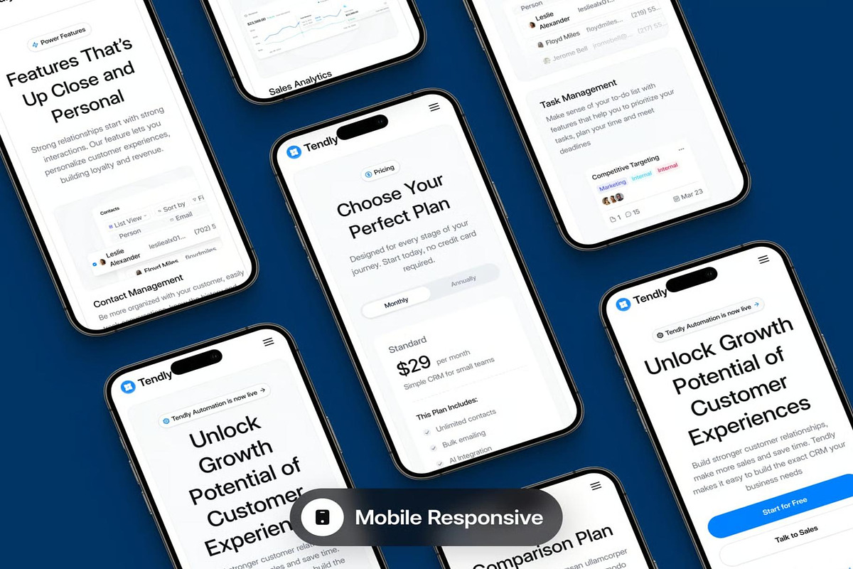 Tendly CRM - Website Template UI Kit, an UI Kit Template by Lumina_ui_ux202 (Photo 6 of 8)
