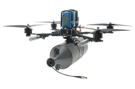 FPV drone with propellers and camera