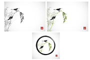 Japanese ink painting sumi-e, part 4, a Graphic by Elina_Li (Thumbnail 5 of 7)