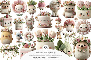 Whimsical spring clipart, an Illustration by SinaCreation