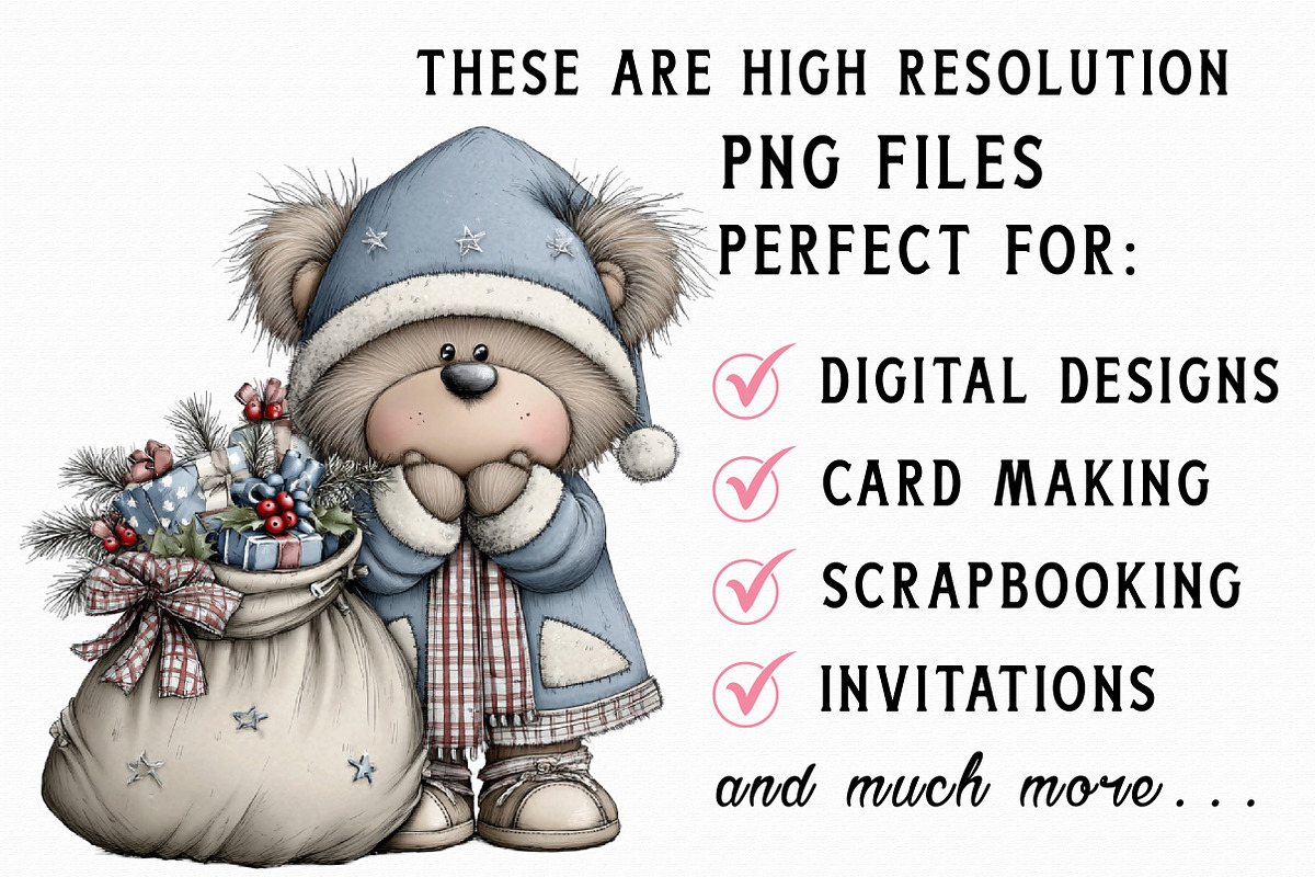 Christmas Bears Clipart Bundle, an Illustration by Libby Wishes (Photo 6 of 7)