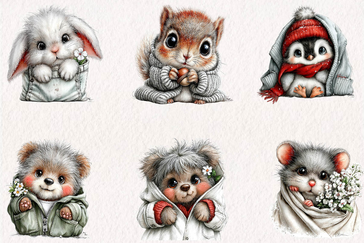 Whimsical Pocket Character Posters, a Seasonal Illustration by CreationArt (Photo 3 of 7)