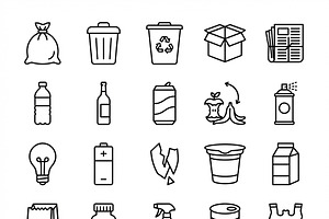 41 Household Waste Icon Set