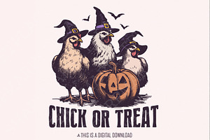 Chick or Treat PNG, Spooky Chicken, an Illustration by SharpMarketplace