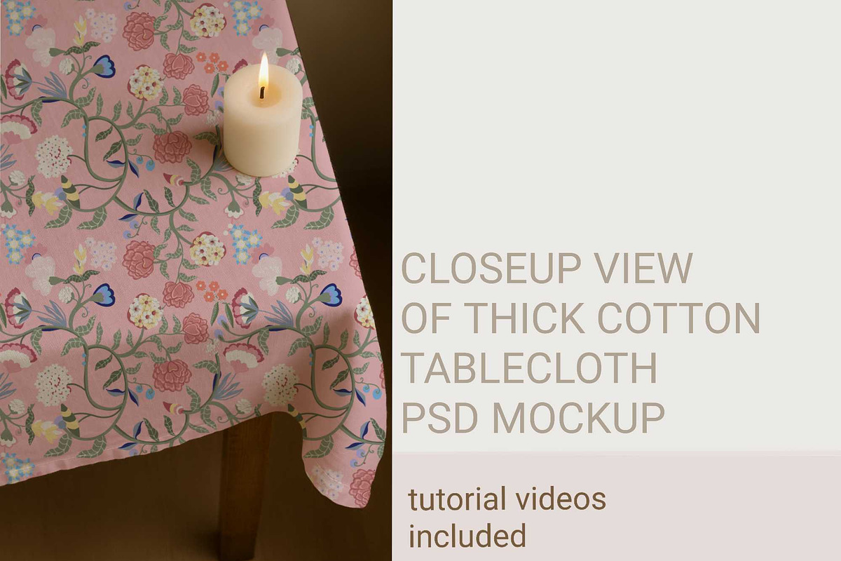 CLOSEUP VIEW OF THICK TABLECLOTH PSD, a Household Mockup by jenartstudio (Photo 1 of 3)