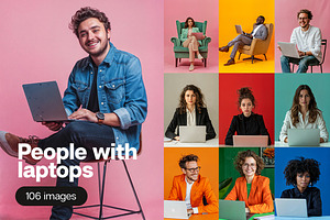 106 People with laptops, a Person Photo by Handmadefont