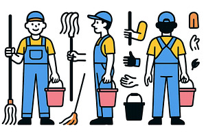 Vector illustration of cleaning, an Illustration by ZinetroN