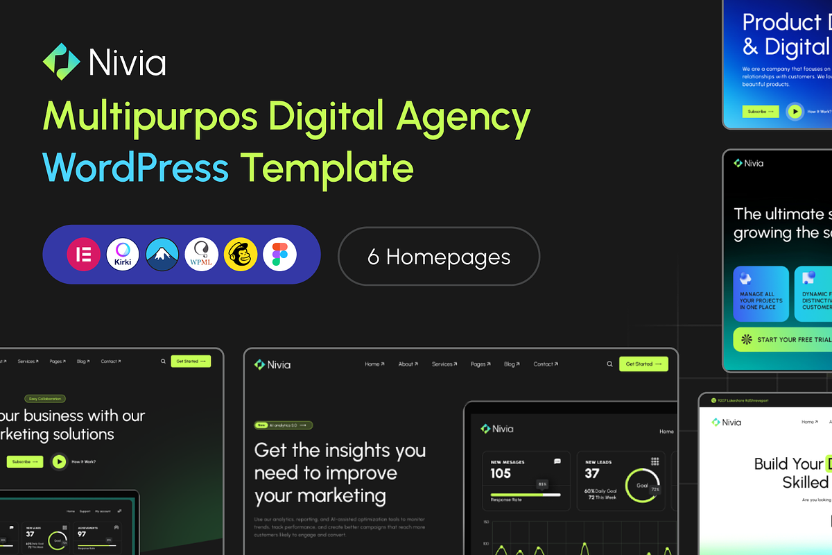 Nivia - Agency WordPress Theme, a WordPress Template by AliThemes (Photo 1 of 3)