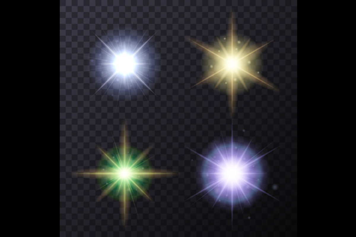 Light Color Glow Flare Stars Set, an Icon by in8finity (Photo 1 of 5)