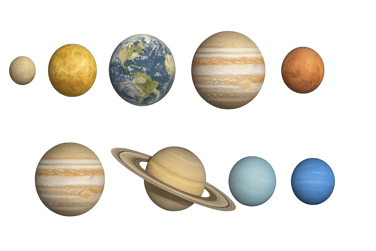 Planets isolated on transparent back, an Illustration by Dvoevnore photos