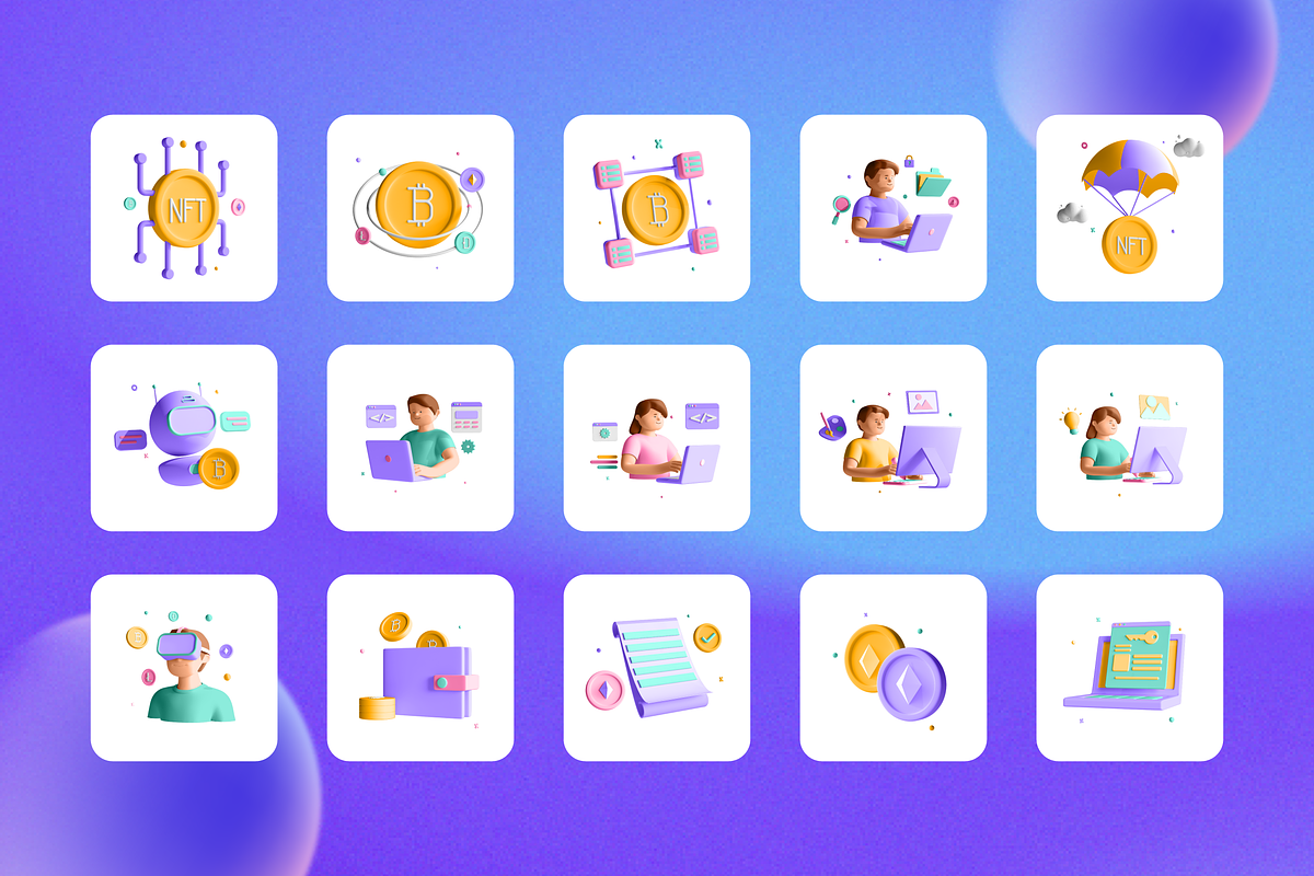 3D NFT Icons, a 3D by Flat Icons (Photo 3 of 8)