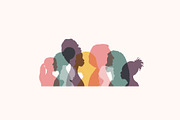 Women silhouettes. Women's Day cards, an Illustration by Stafeeva (Thumbnail 8 of 8)