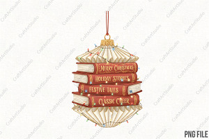Christmas Ornament Book PNG, an Illustration by CraftArtStudio