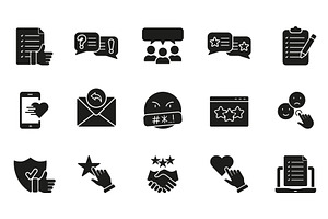 Client Review Silhouette Icon Set, an Object Illustration by Gentle Studio