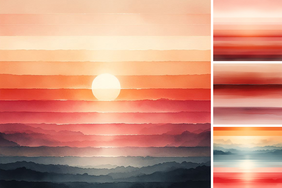Sunset Ombre Watercolor Art, a Background Graphic by Flourish Spark (Photo 3 of 7)