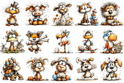 Quirky Easter Animals Clipart, an Illustration by OK Design (Thumbnail 3 of 6)