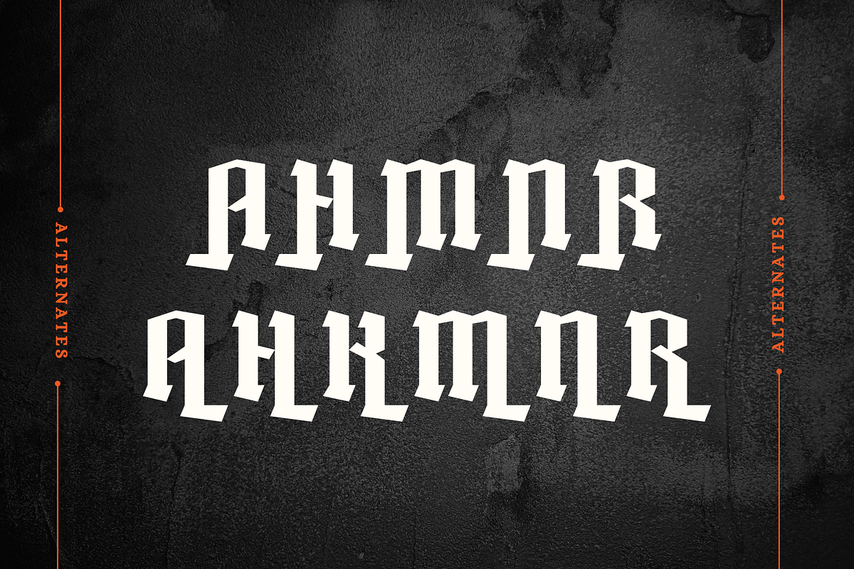 Amoera Blackletter - Logo Font, a Blackletter Font by Illushvara Design (Photo 11 of 11)