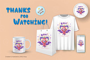 Cartoon candy bat. Tshirt, PNG., an Animal Illustration by KENO Mascots (Thumbnail 4 of 4)