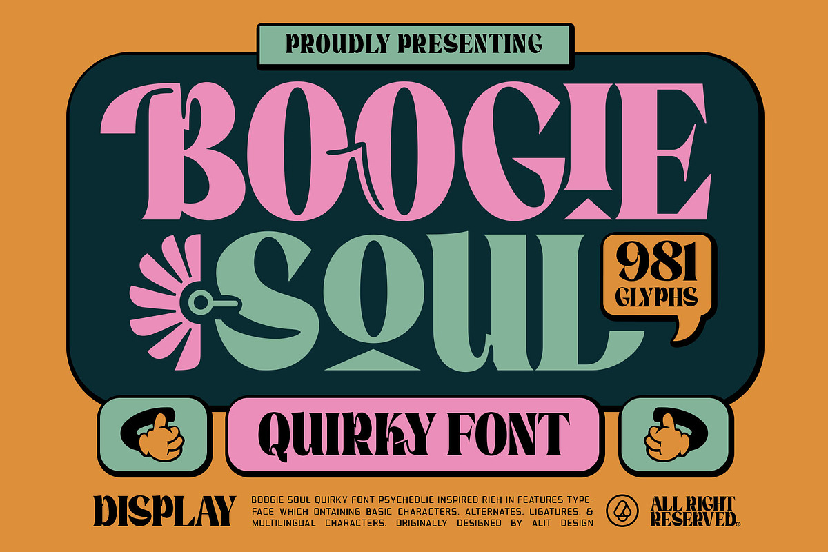 Boogie Soul Typeface, a Serif Font by alit design (Photo 1 of 18)