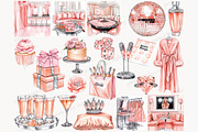 Bachelorette Party Clipart Set, a Person Illustration by GlamArtZhanna (Thumbnail 3 of 8)