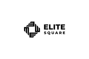 E Letter abstract Square Logo