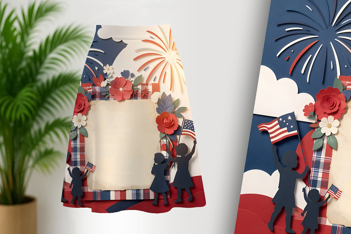 4th of July Paper Cutting Blank, a Seasonal Illustration by Sharon Schwalbe (Photo 2 of 6)
