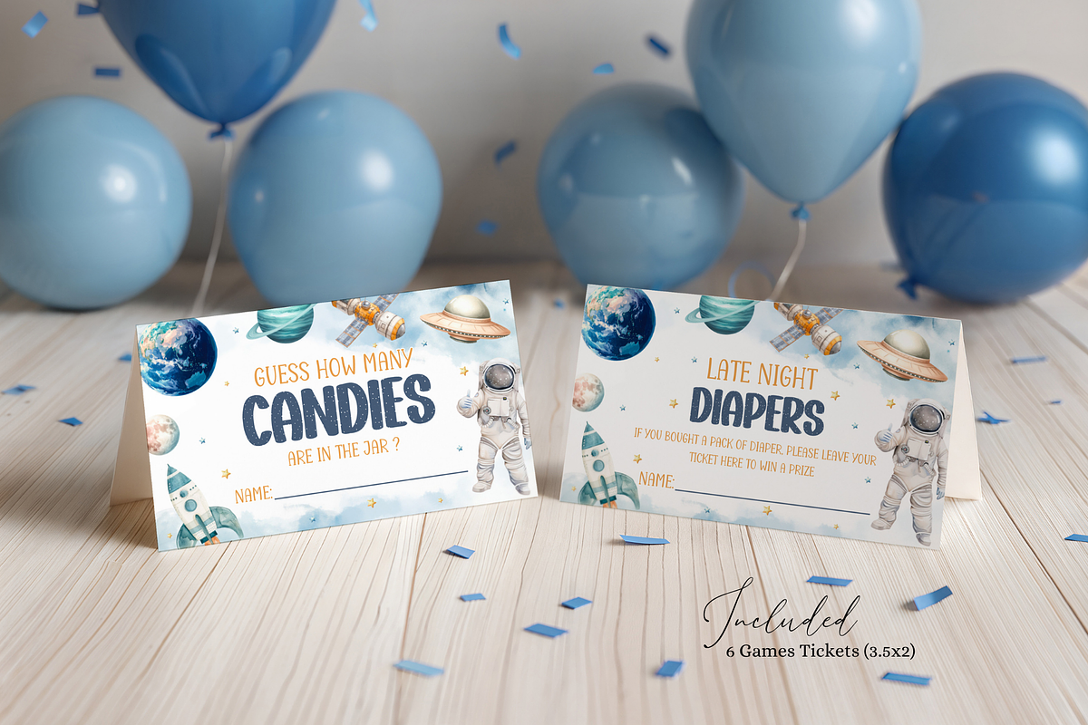 Outer Space Baby Shower Game Package, a Templates & Theme by Digital_Mind (Photo 4 of 6)