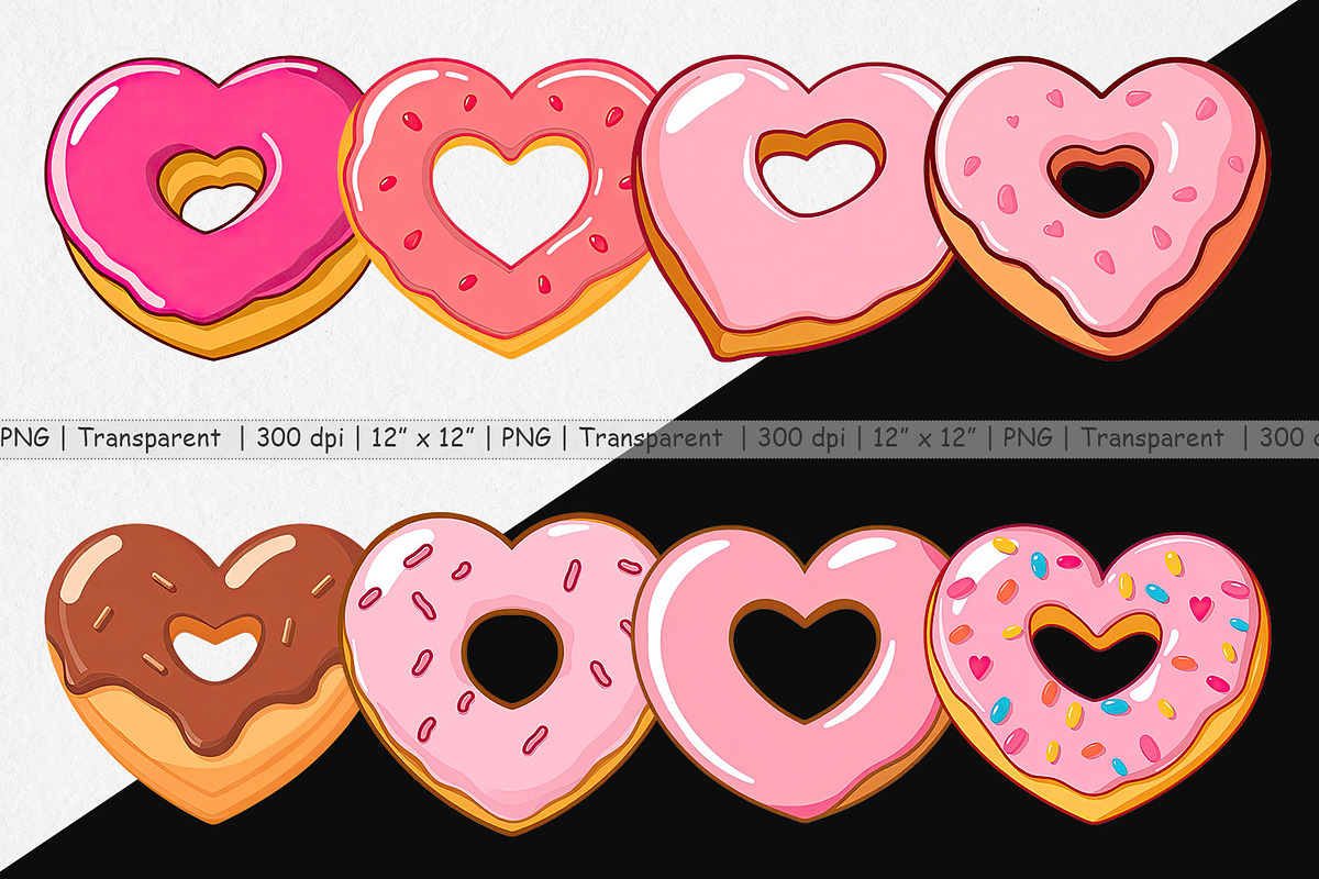 Heart Donut Clipart, a Graphic by Artnoy (Photo 2 of 5)