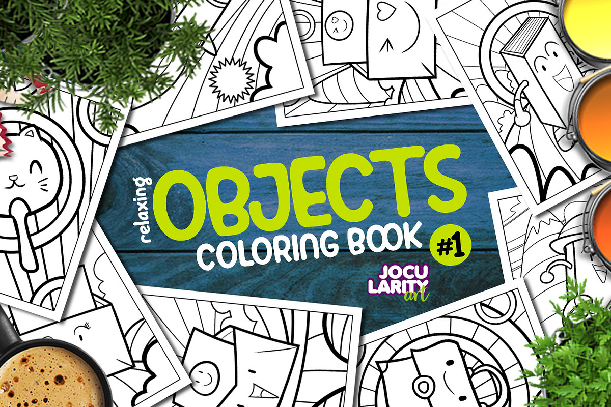 Relaxing Objects Coloring Book #1, an Illustration by Jocularity Art (Photo 1 of 2)