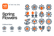 Spring Flowers Icon Set, a Duotone Icon by Eklip Studio (Thumbnail 1 of 4)