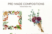 Autumn fall Watercolor fall clipart, an Animal Illustration by Yuliya Derbisheva (Thumbnail 4 of 8)