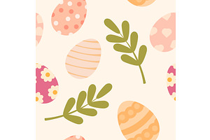 Cartoon easter eggs seamless pattern, an Illustration by Valerie Bodnar