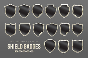 Shield Label Badge Vector Illustrati, an Object Graphic by DesignerCandies