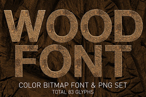Wood Color Bitmap Font & PNGs