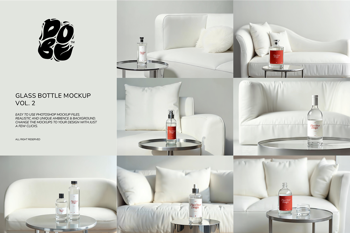 Glass Bottle Mockup Set - Vol. 2, a Packaging Mockup by DOBE Studio (Photo 1 of 11)