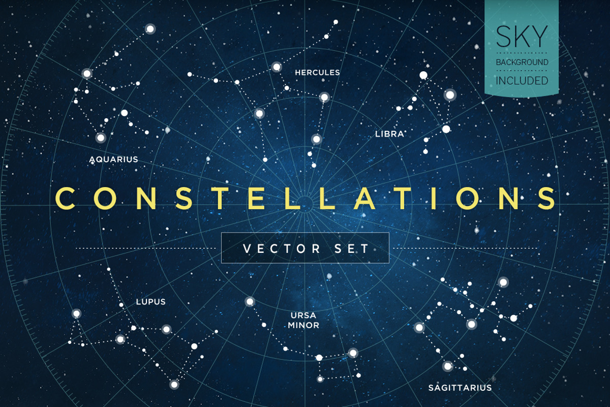 Constellations Vector Set, an Illustration by S K Y B O X (Photo 1 of 6)