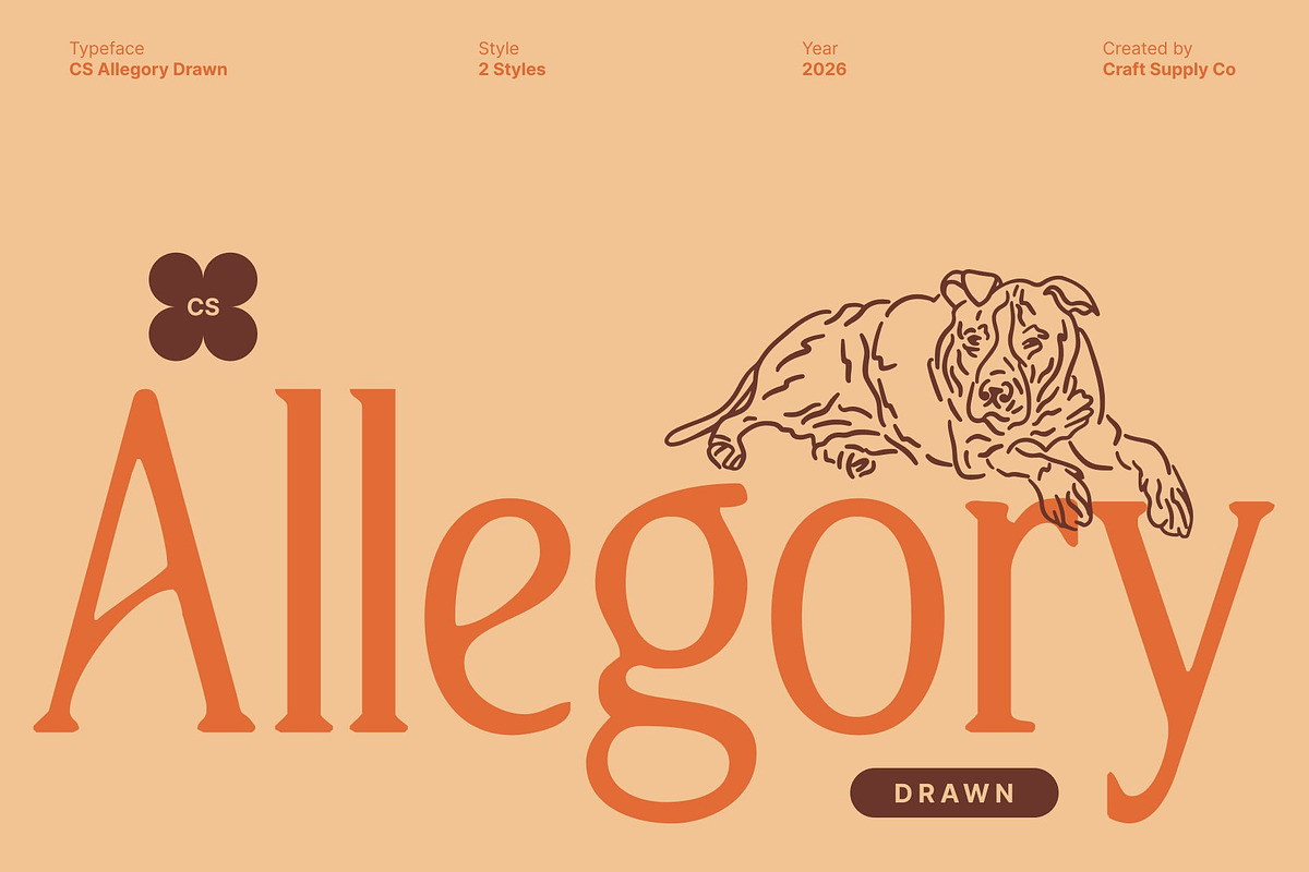 CS Allegory Drawn, a Serif Font by Craft Supply Co. (Photo 1 of 8)