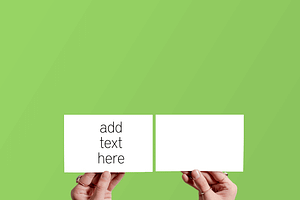 Hands Holding Cards Mockup