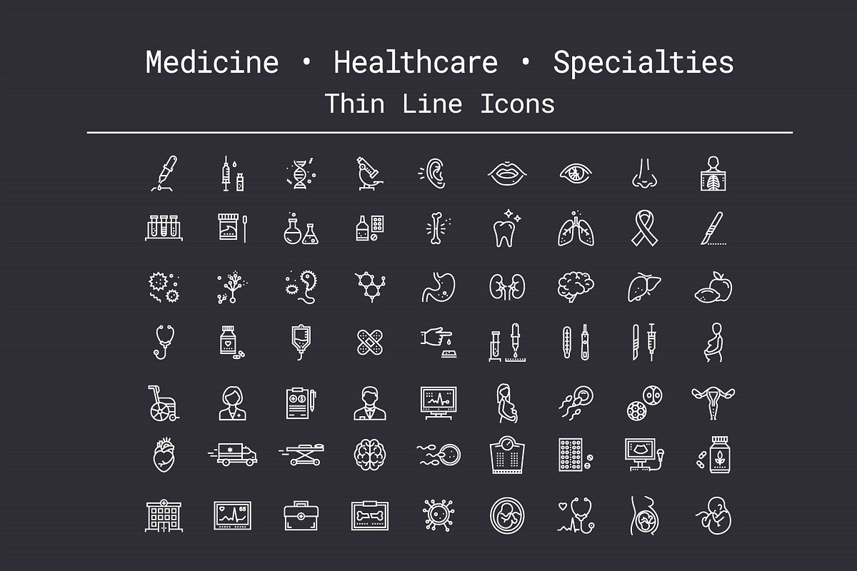 Medicine, Healthcare Thin Line Icons, an Outline Icon by Nuburu (Photo 1 of 4)