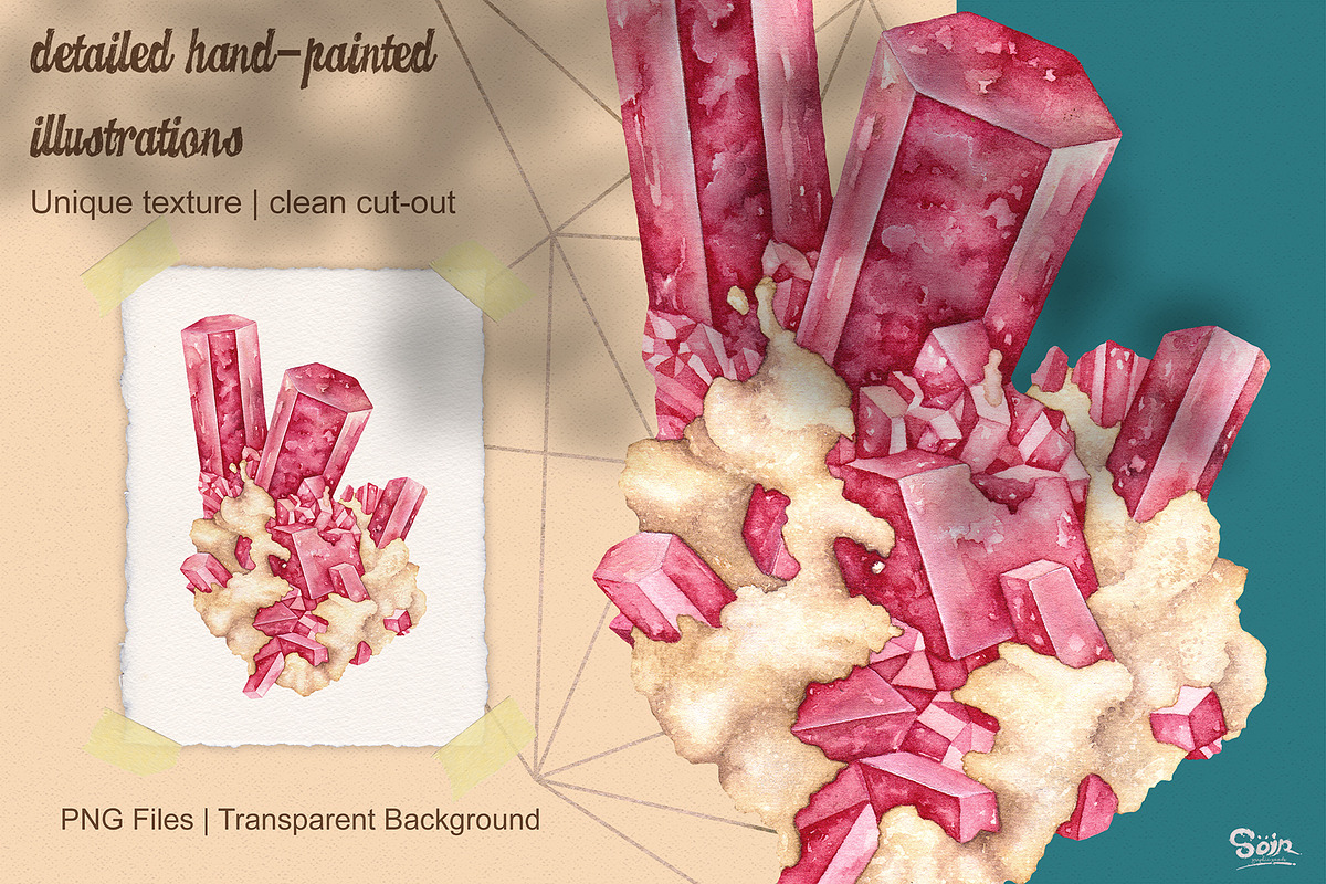 Minerals Watercolor, an Illustration by Soir Creative (Photo 2 of 8)