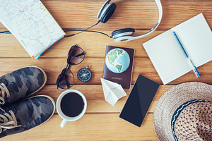 Travel accessories containing accessories, adventure, and background