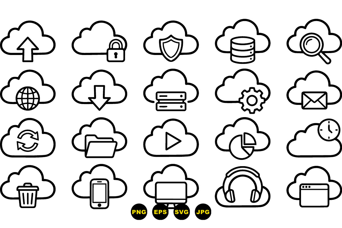 Cloud Computing Icon Set, an Illustration by designvectx (Photo 2 of 3)