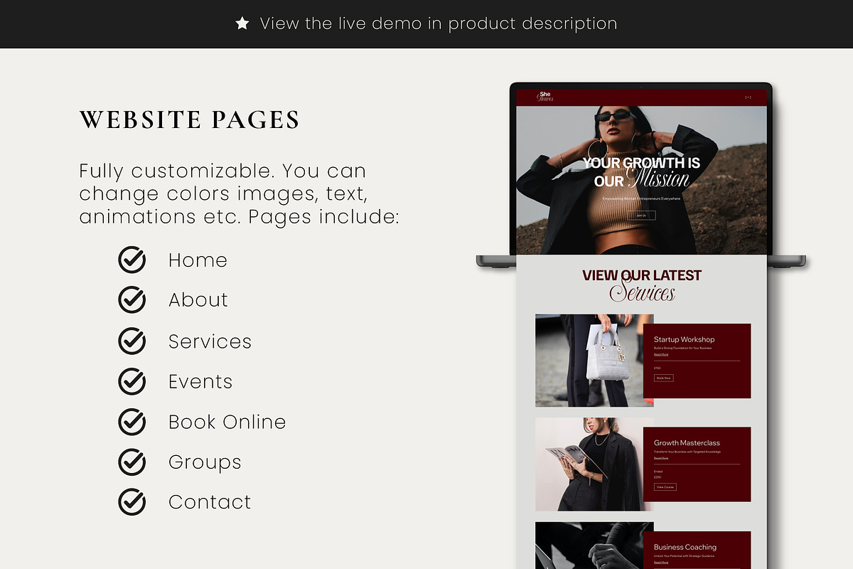 Business Coaching Wix Website, a Wix Template by Sky Dore Design (Photo 3 of 11)