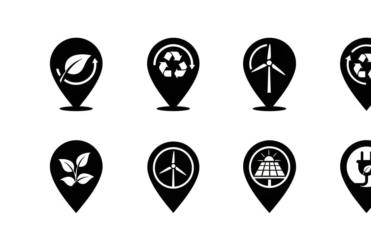 Modern location pin silhouettes, an Illustration by Amazin_art (Photo 31 of 31)