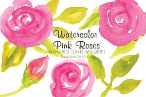 Watercolor Pink Roses